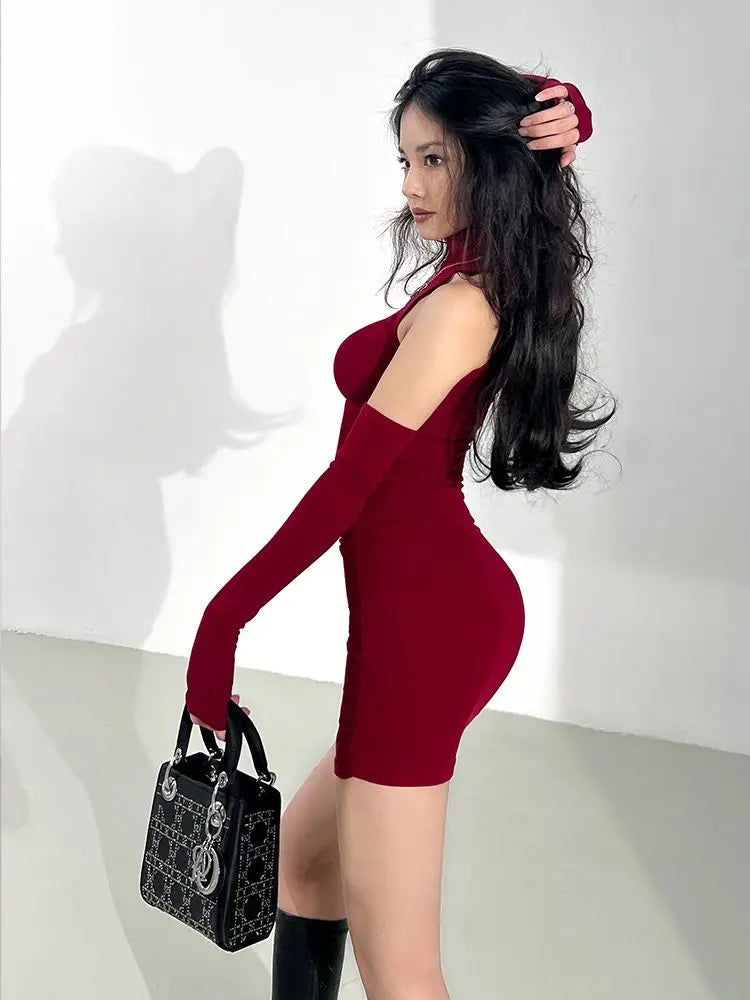 Knowhere JYZ Hip Wrap Mini Dress
