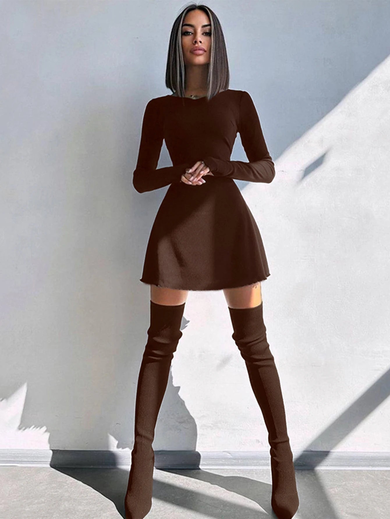 Knowhere Long Sleeve Mini Bodycon Dress