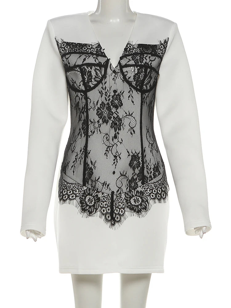 Knowhere Klu Lace  Mini Dress Woman (K25D82372)